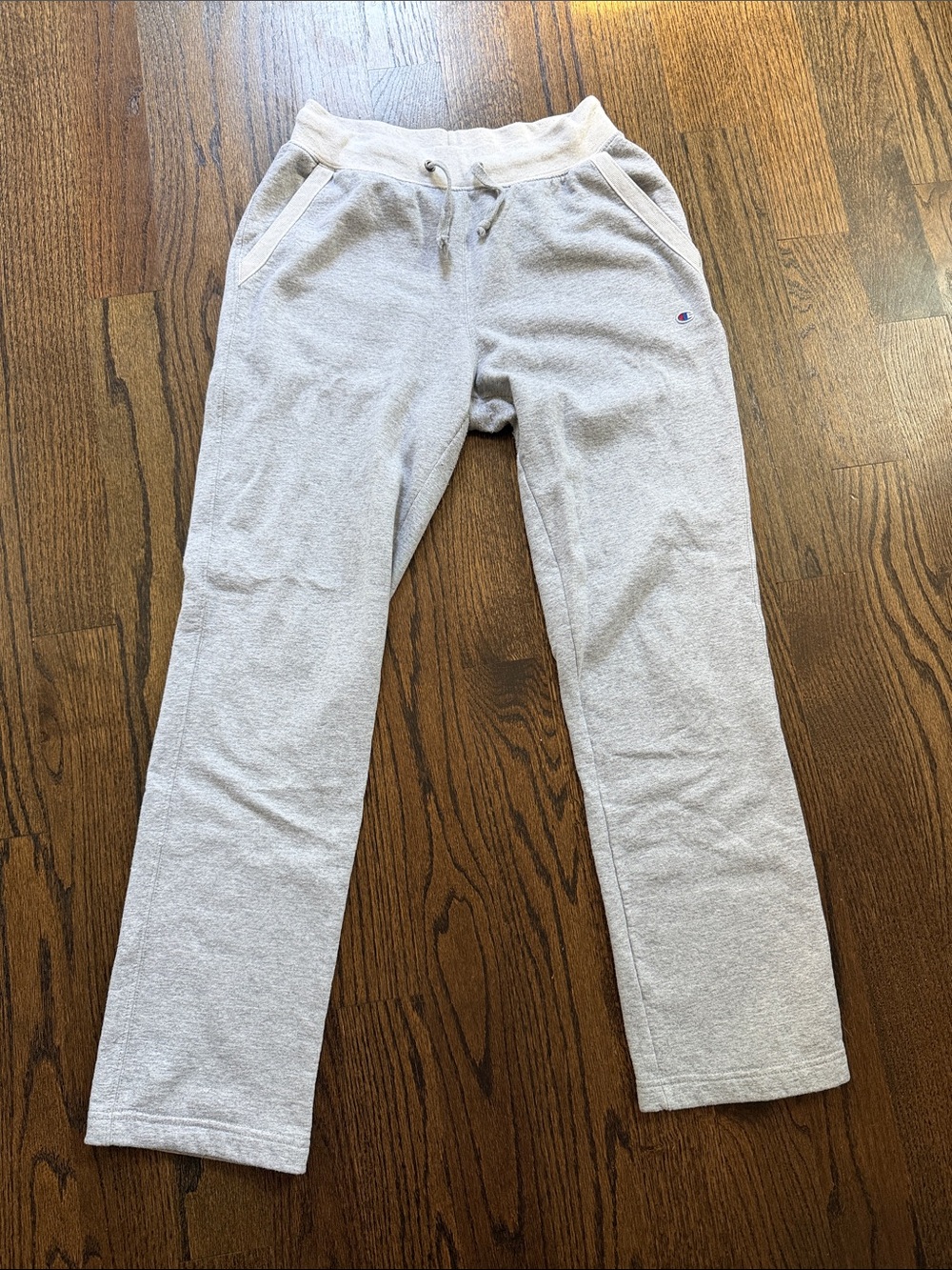 Champion Light Gray Logo Sweatpants with Drawstring